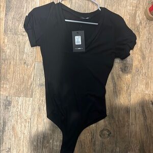 Black V-Neck Bodysuit